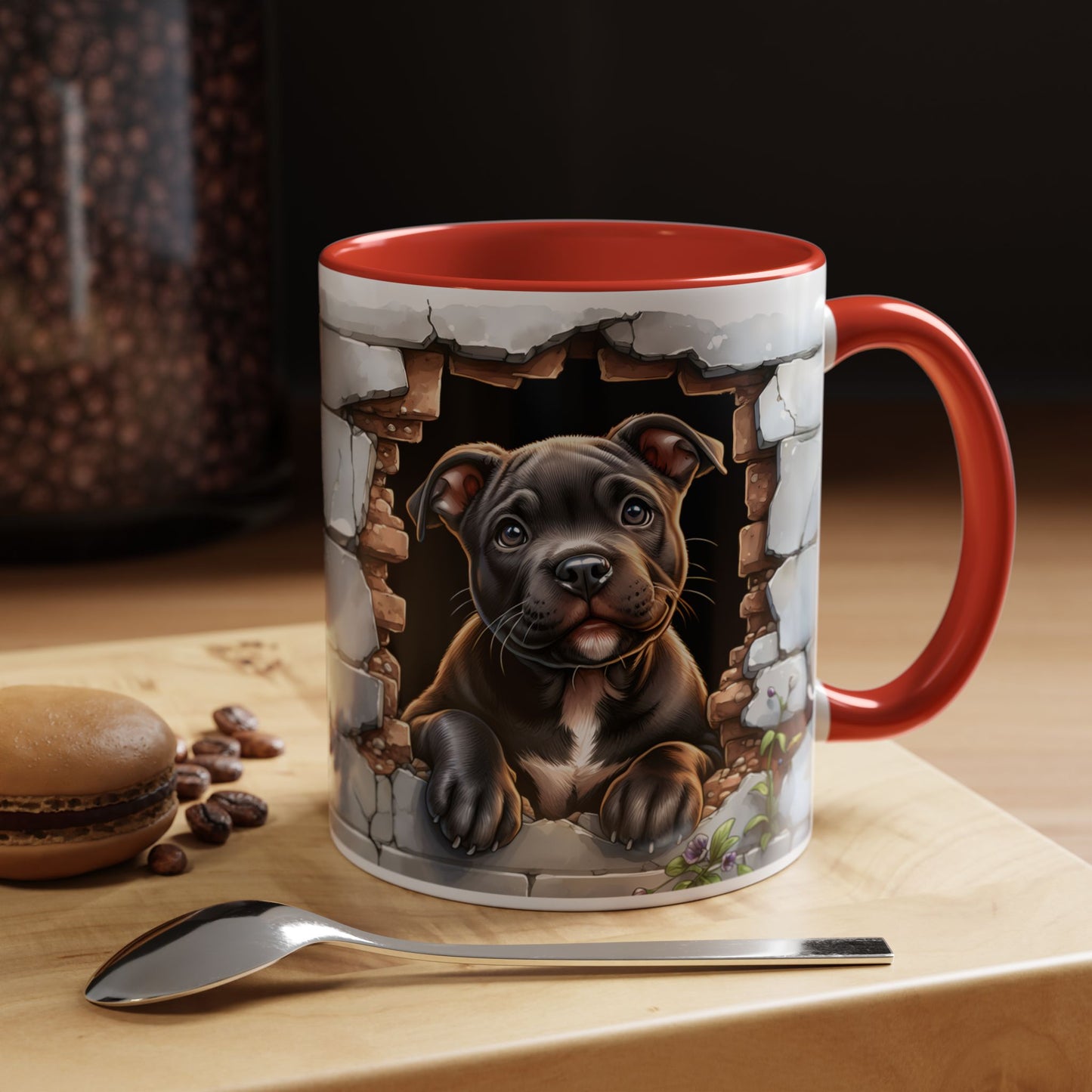 🐶☕ Pit Bull Puppy Accent Mug – Cute Breakthrough Pup Design ✨