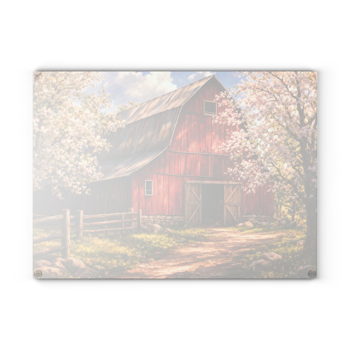 Red Spring Barn Blossom Glass Cutting Board