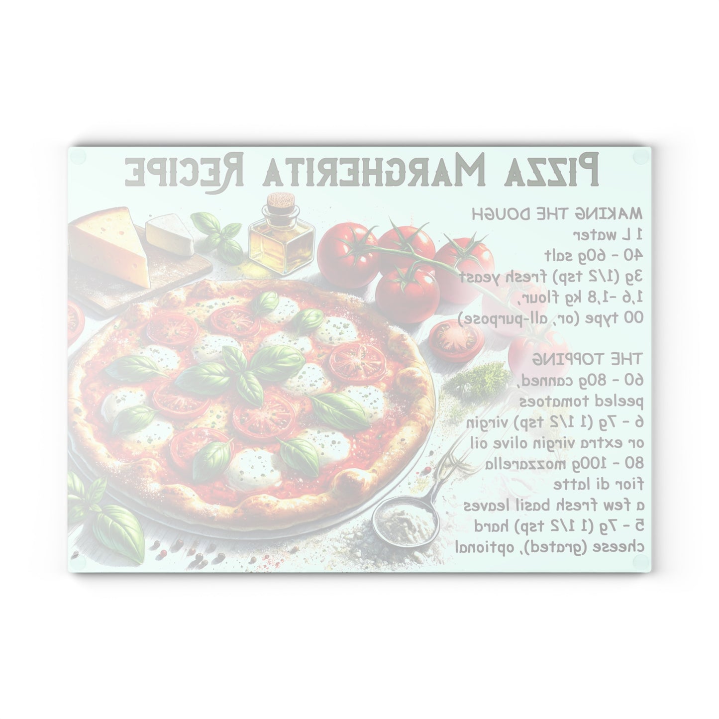 🍕 Pizza Margherita Recipe – Authentic Italian Style Cutting Board