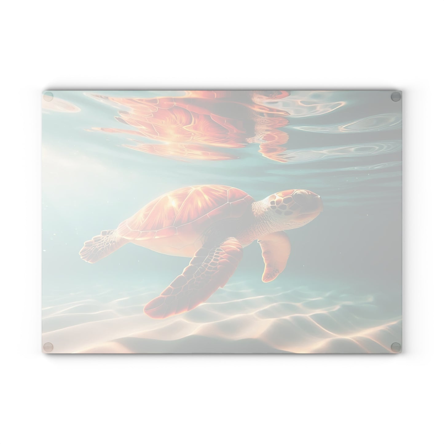🐢🌅 Sea Turtle Sunset Reflection Cutting Board – Ocean Serenity for Your Kitchen 🌊✨