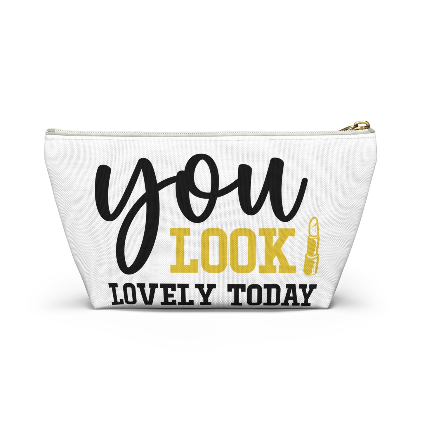 Accessory Pouch – "You Look Lovely Today" Yellow Makeup Bag