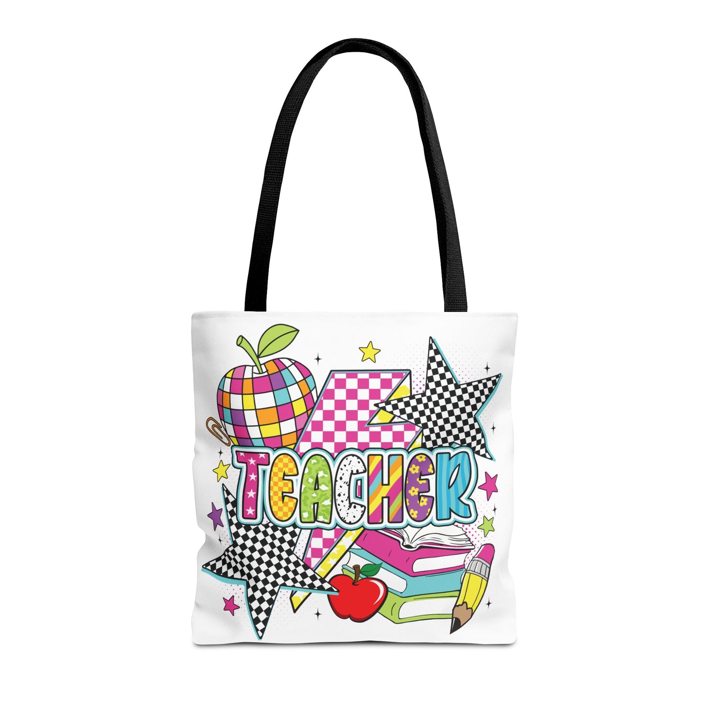 🌟 Bright Teacher Stars Tote – Bold Style for the Best in Class 🍎