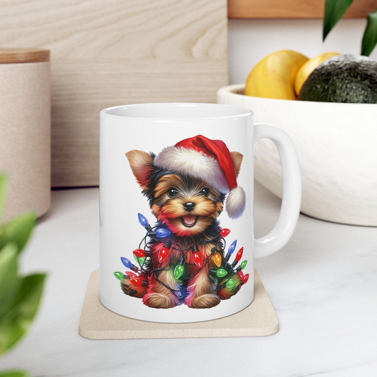 🎄 Yorkshire Terrier Christmas Mug – Holiday Cheer Wrapped in Puppy Cuteness 🎅