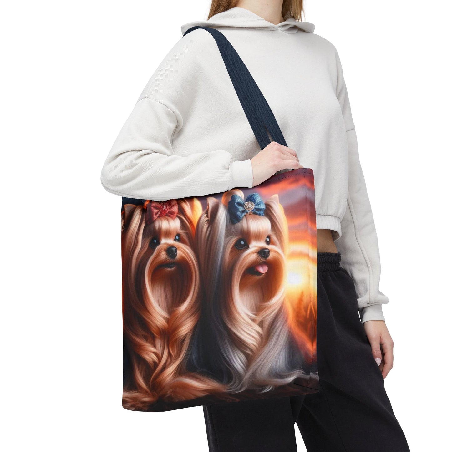 Bolsa de tela Yorkshire Terrier: un bonito regalo para amantes de los perros, bolsa de compras reutilizable, accesorio para amantes de las mascotas, elegante bolso de mano para uso diario.
