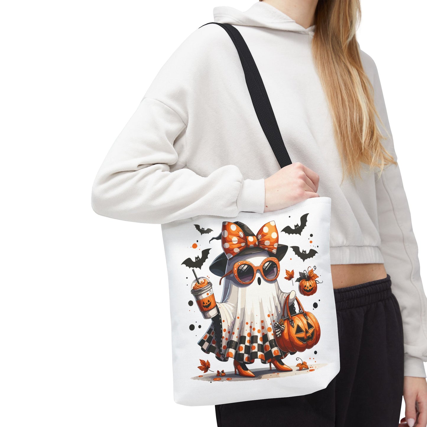 🧡 Chic Ghost Halloween Tote Bag – Sassy, Stylish & Spook-tacular 👻🎃