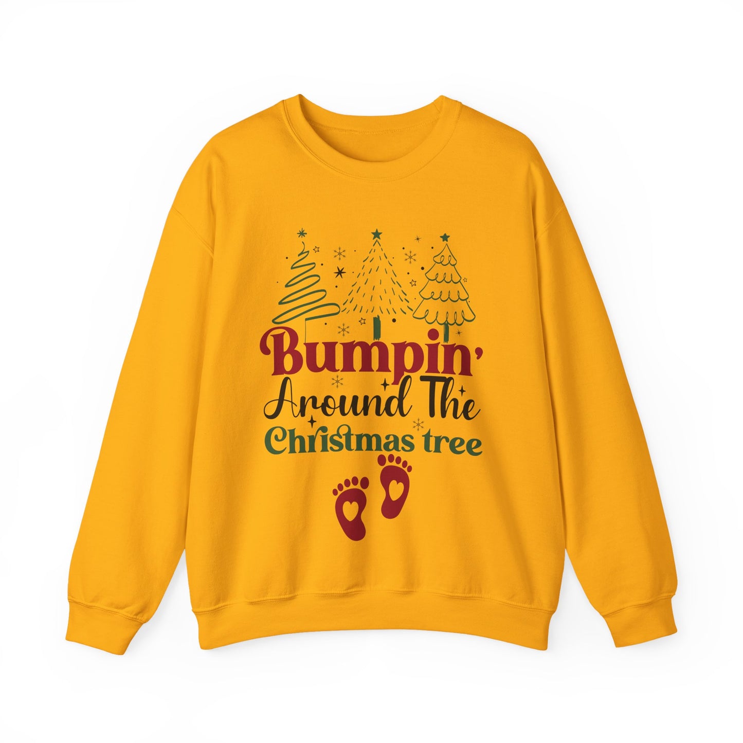 🎄👶 Bumpin’ Around the Christmas Tree Sweatshirt – Cute Holiday Maternity Top ❤️