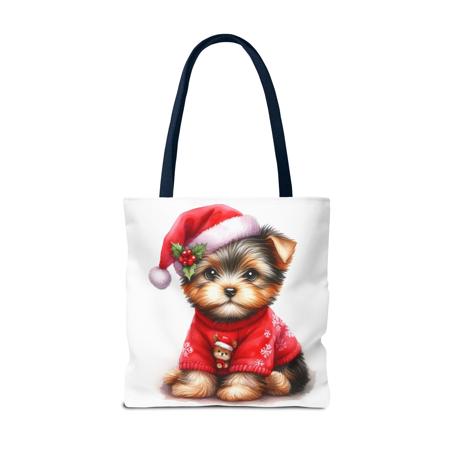 🎄 Santa Yorkie Christmas Tote Bag – Holiday Cheer in Every Stitch 🐾