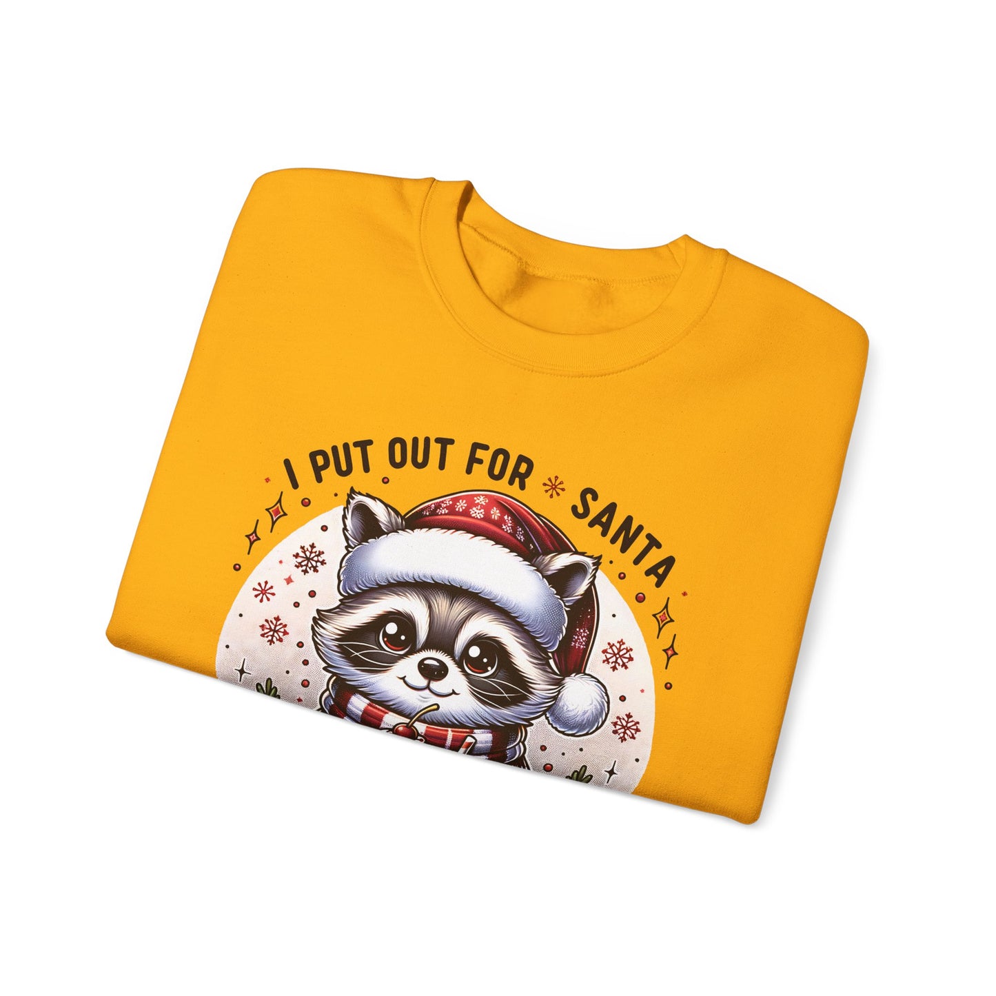 🎄🦝 “Naughty Raccoon Cocoa” Christmas Crewneck – Cute, Cozy & A Little Cheeky