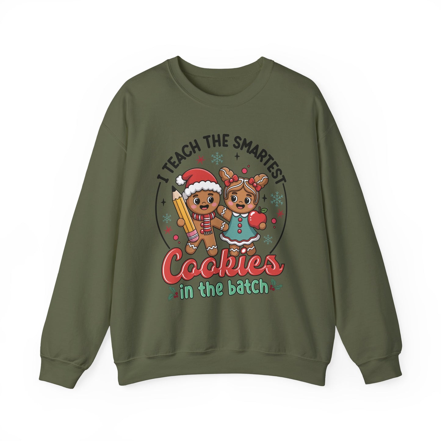 🍪✏️ Smartest Cookies Teacher Sweatshirt – Cute Gingerbread Classroom Vibes 🍎❄️