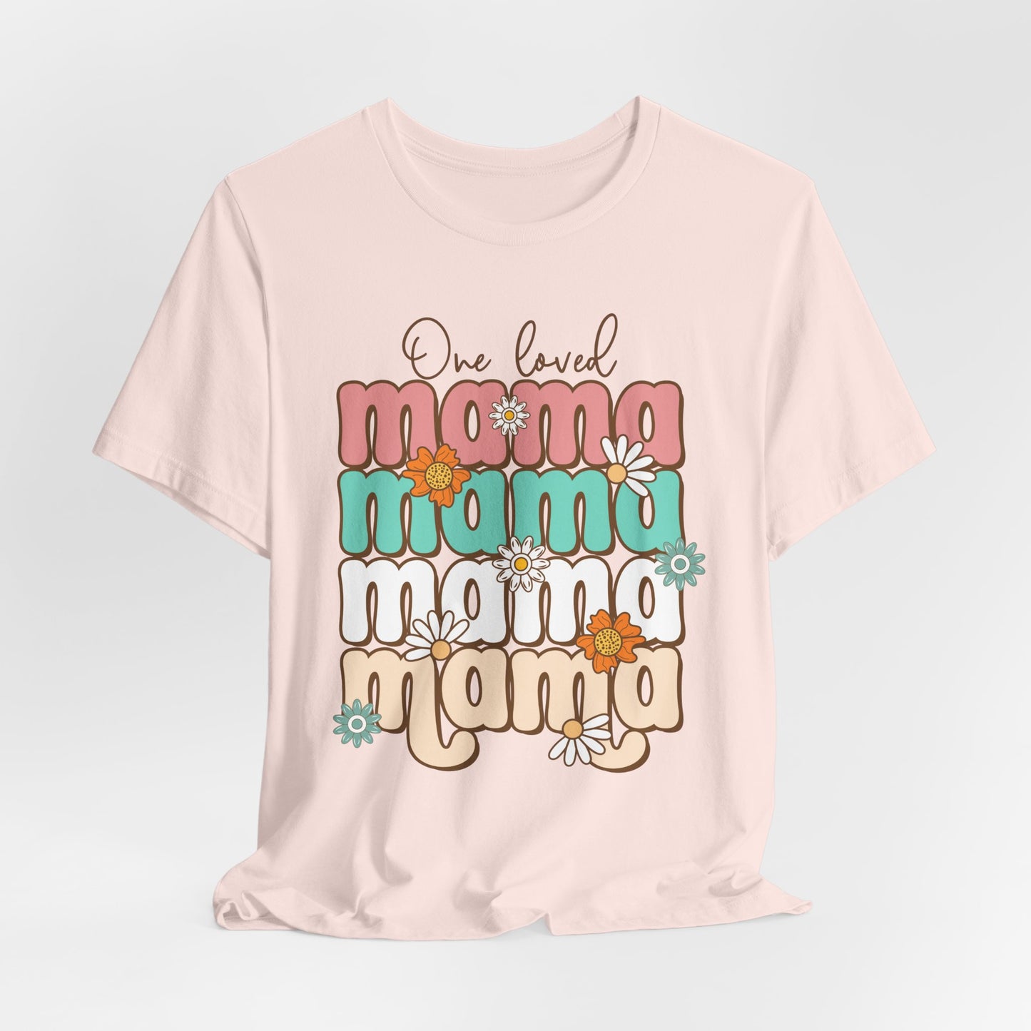👕 Mama, Mama, Mama, Mama Boho-Style T-Shirt – Joyful Chaos of Motherhood 🌿