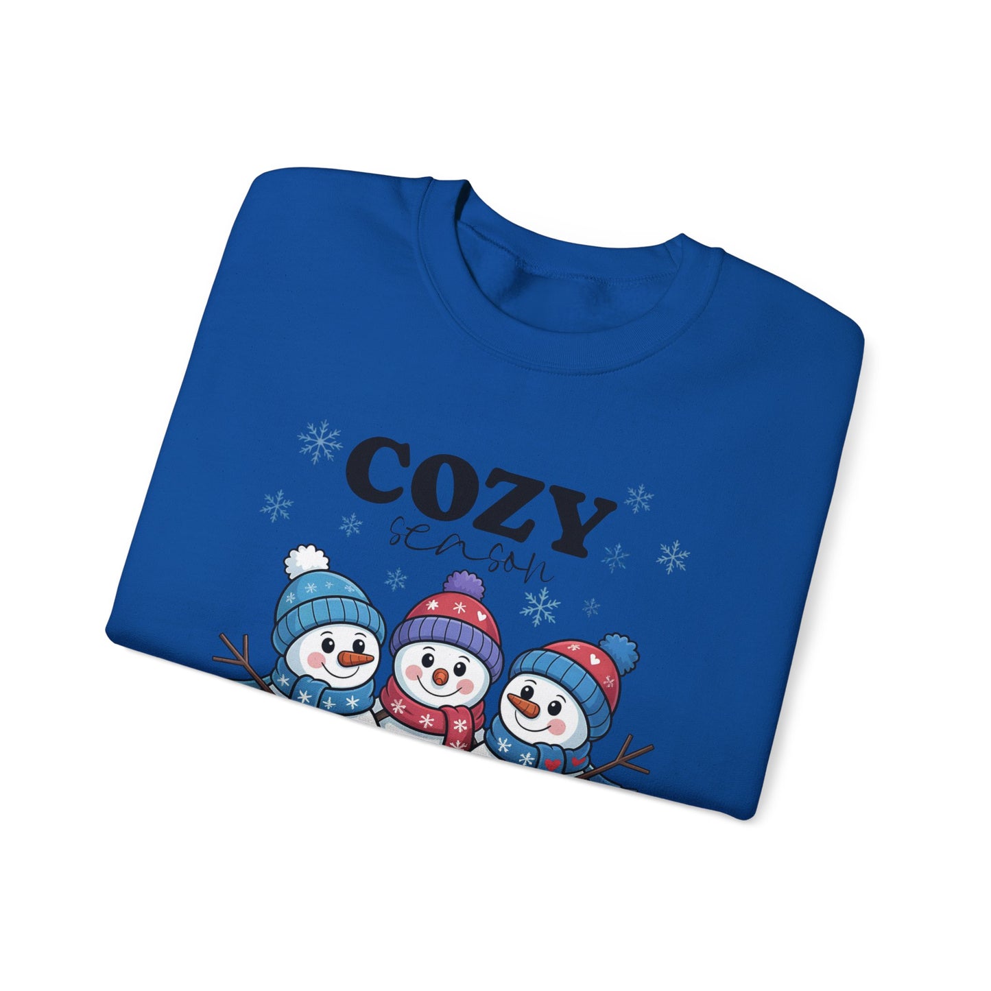 ☃️💙 Cozy Season Snowman Sweatshirt – Adorable Winter Crewneck for Women
