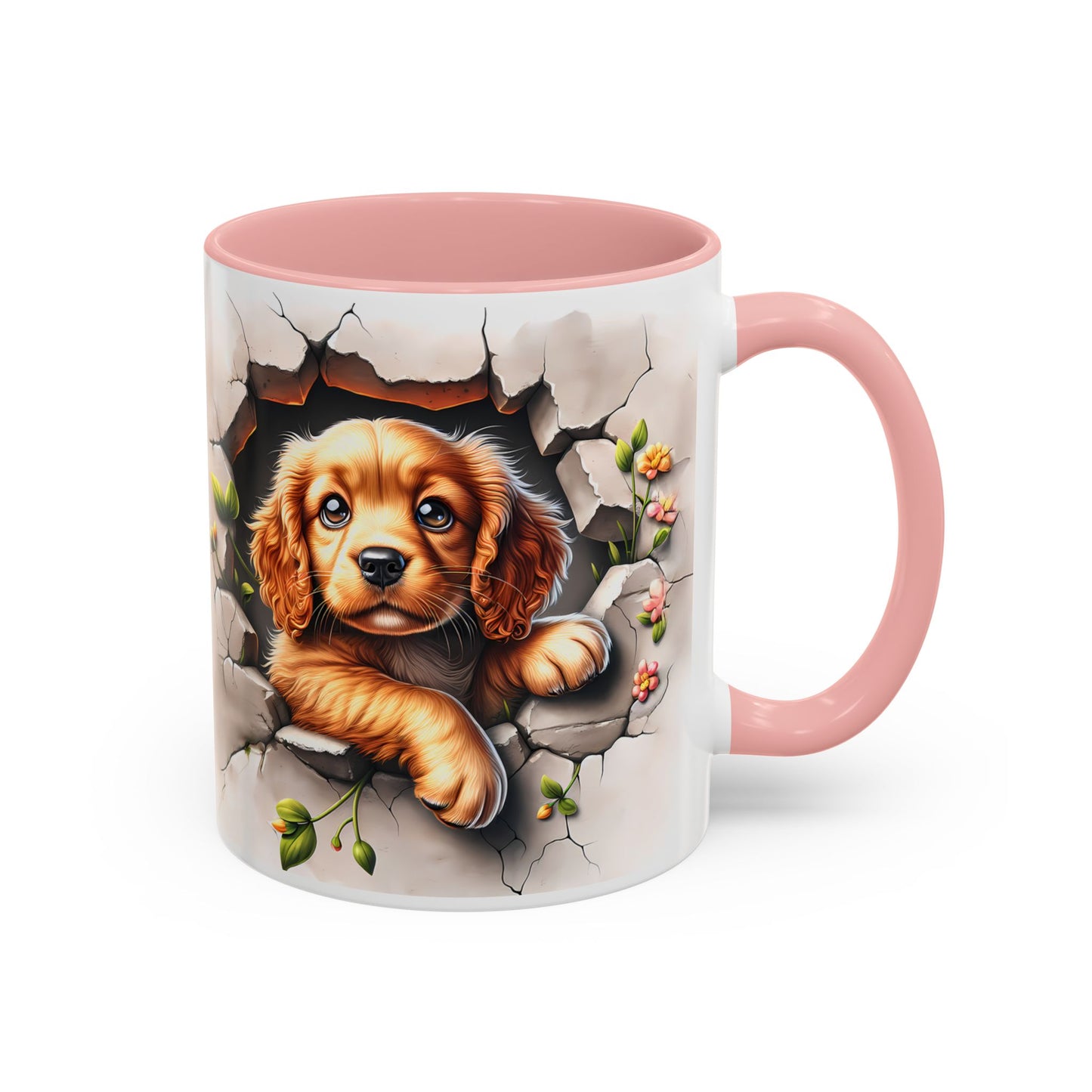 🐾 Cocker Spaniel Puppy Accent Mug – Sweet Fluffy Pup Coffee Cup ☕🤎