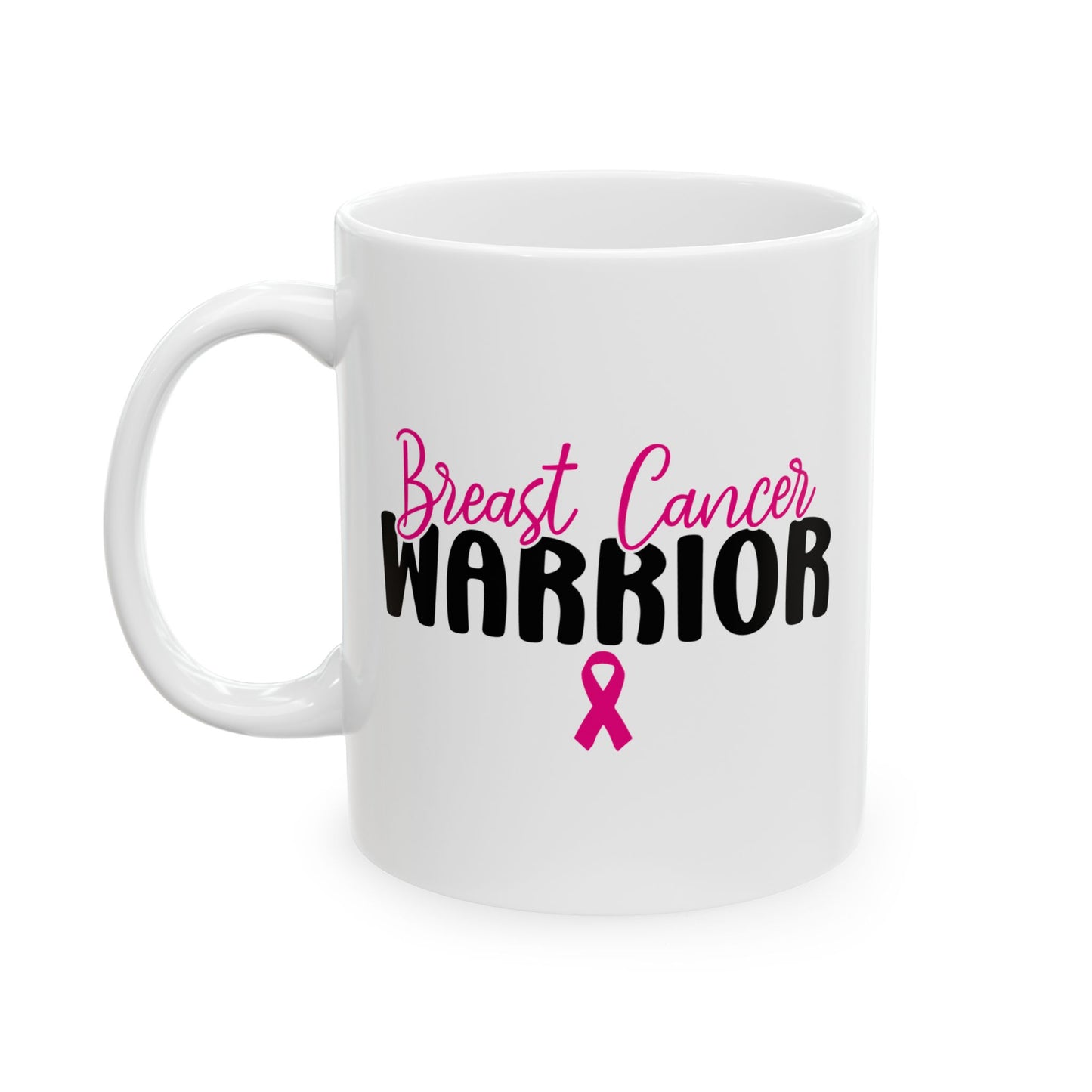 🎀 Breast Cancer Warrior Mug – Strength in Every Sip 💪