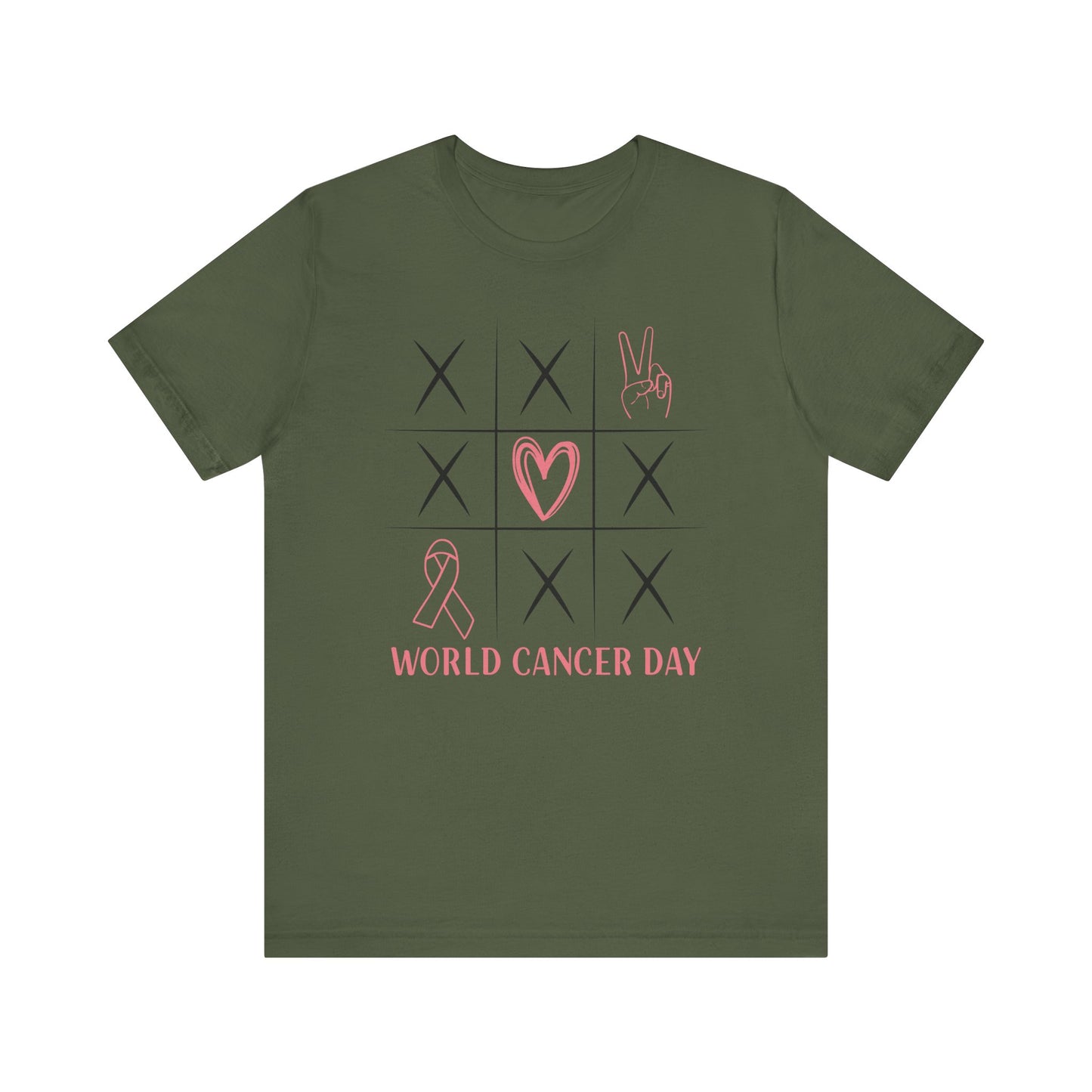 🎗️ World Cancer Day Awareness T-Shirt – Peace, Love & Hope 💕