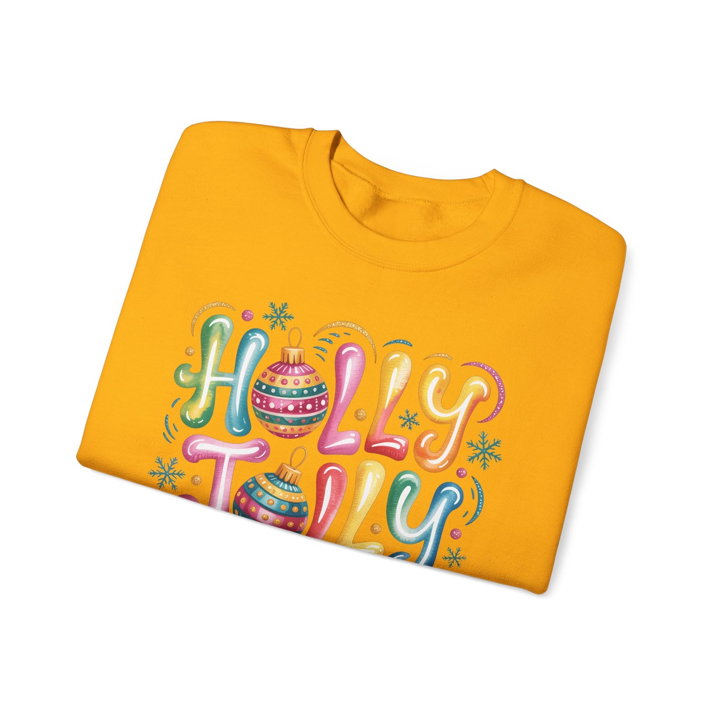 🎄✨ Holly Jolly Rainbow Ornament Christmas Sweatshirt – Festive & Fun Holiday Style 🌈🎁