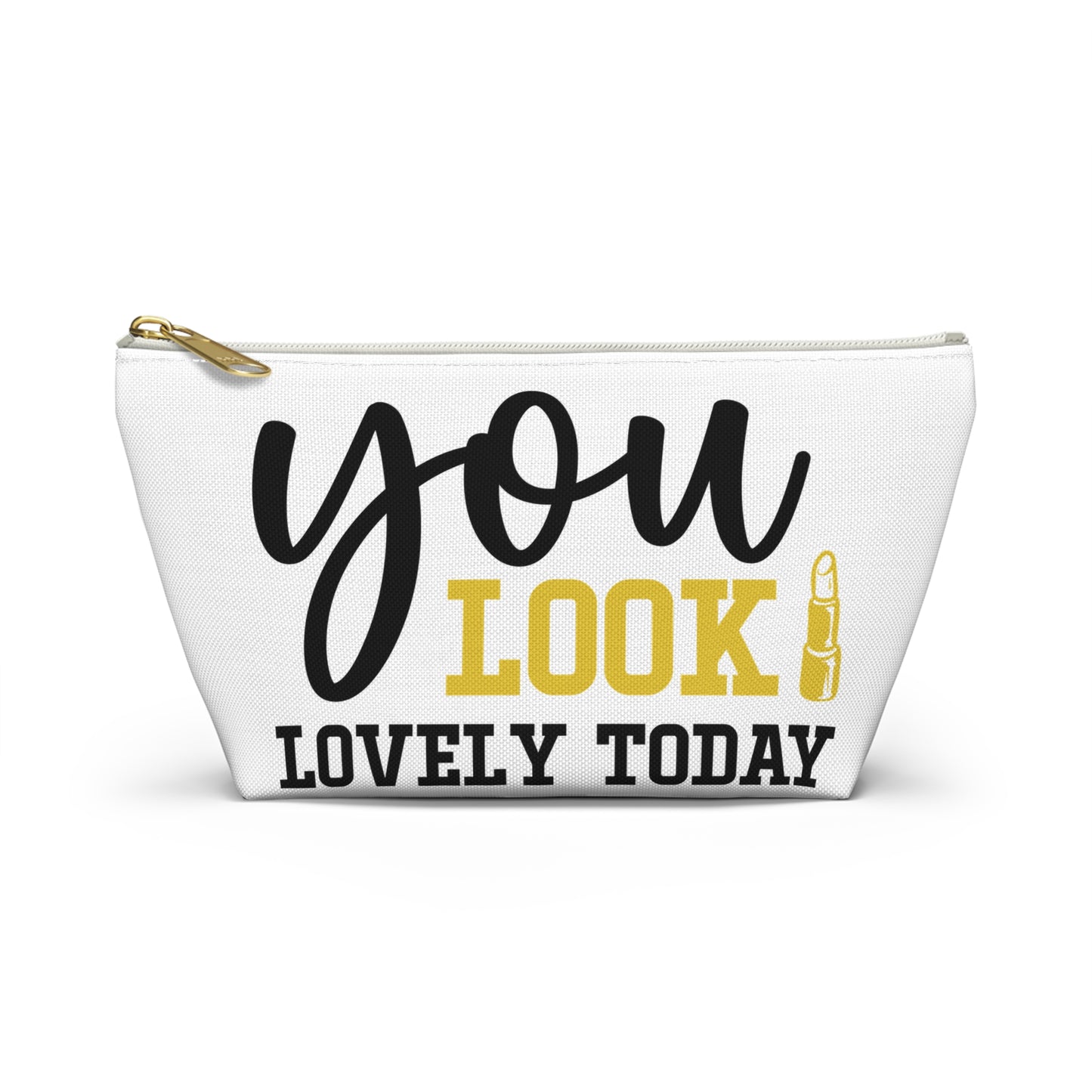 Accessory Pouch – "You Look Lovely Today" Yellow Makeup Bag