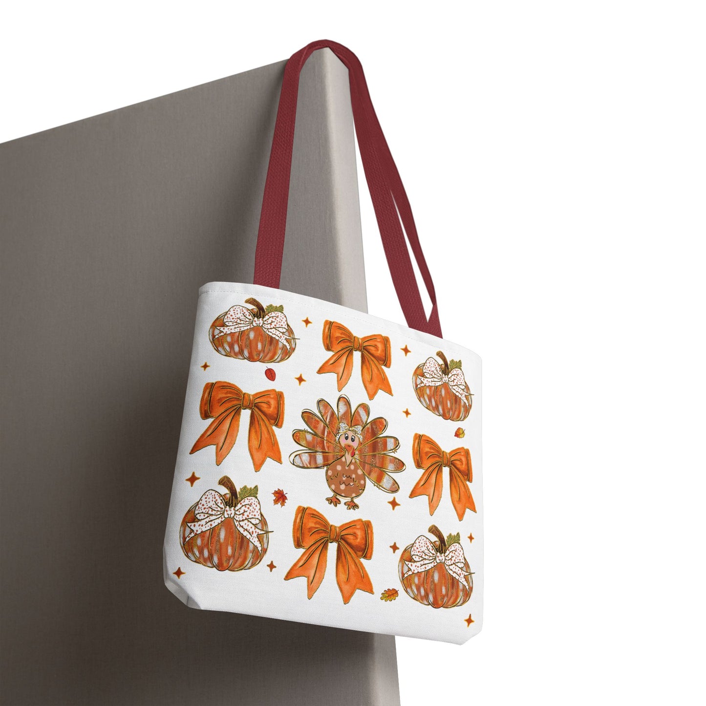 🎀 Girly Bows & Turkey Tote Bag – Cute & Cozy Thanksgiving Style 🦃🧡