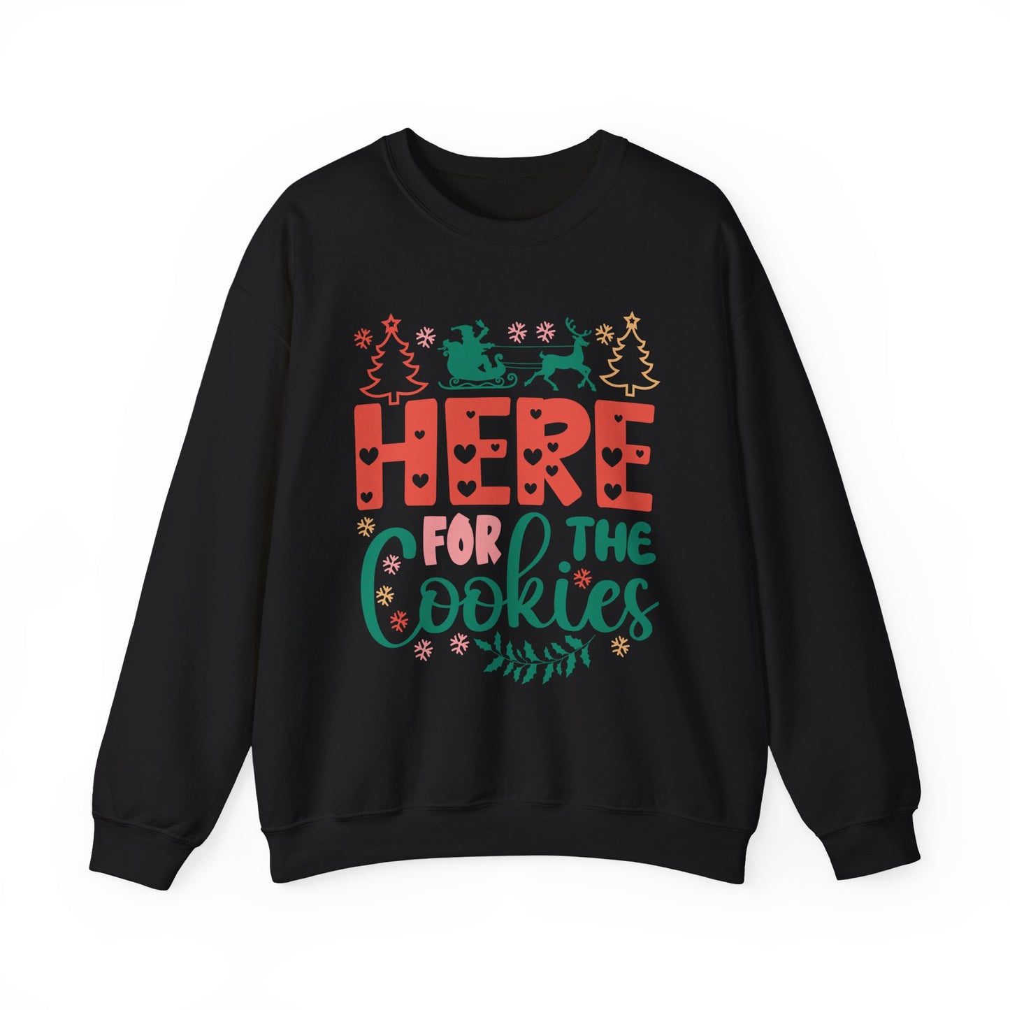 🎄🍪 Here For The Cookies Crewneck – Cute Holiday Baking Vibes