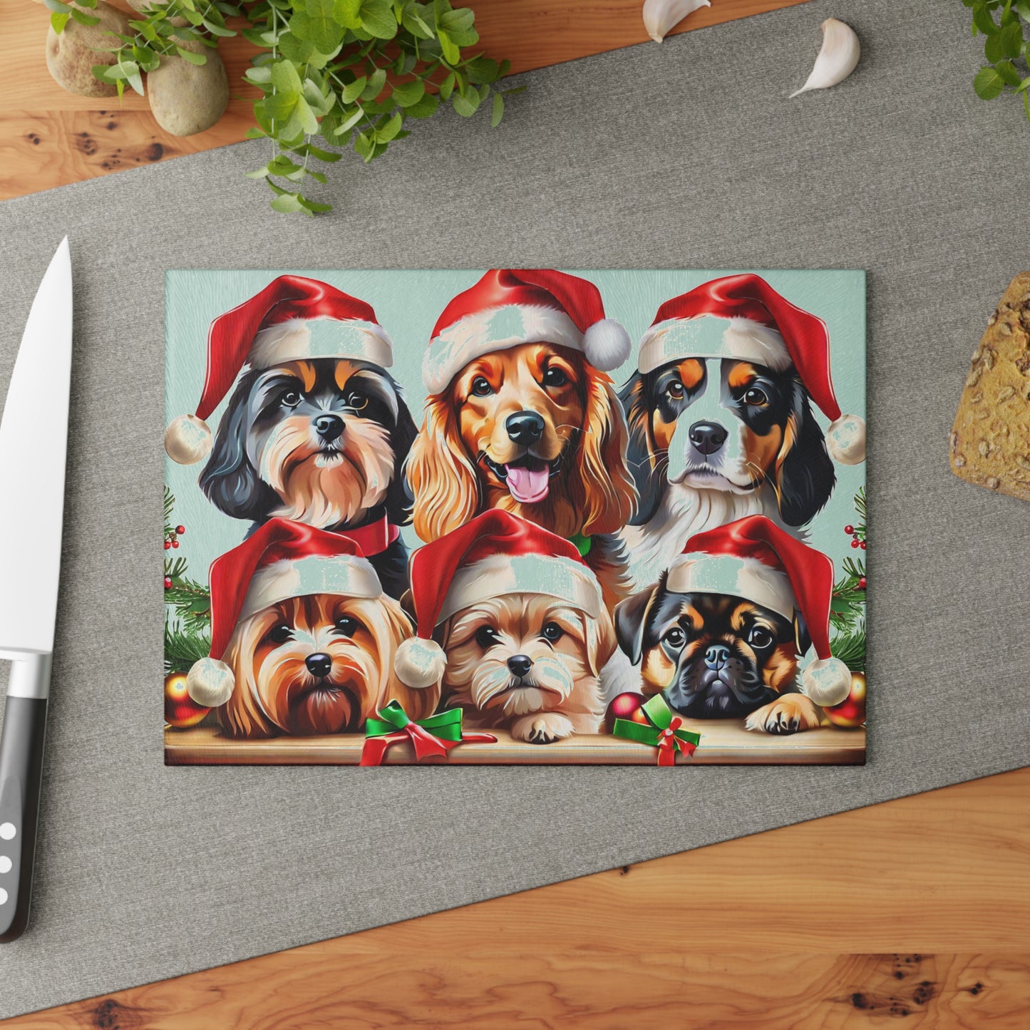 🎄🐾 Christmas Dogs Cutting Board – Festive Cheer for Your Holiday Kitchen 🎅