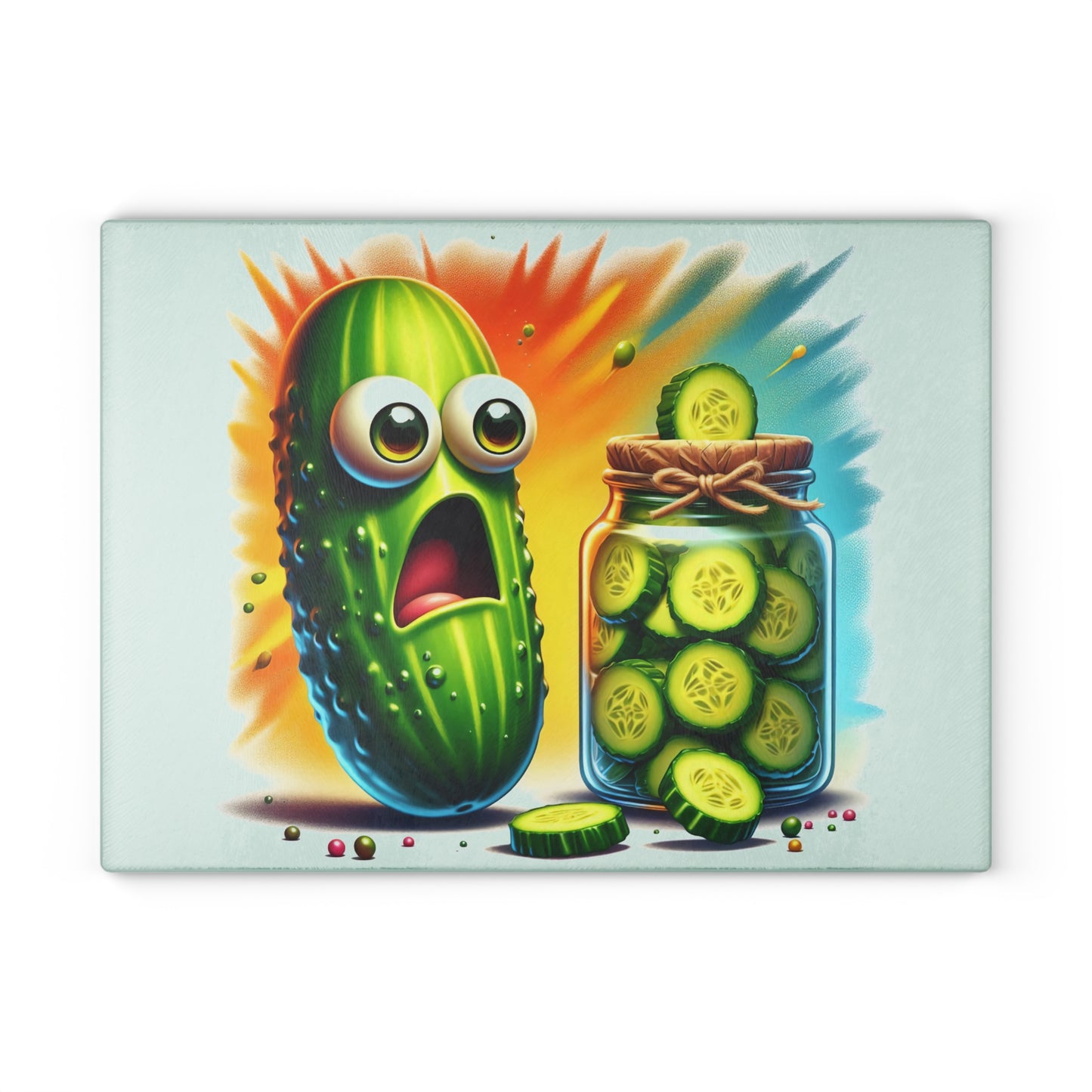 🥒😂 Funny Pickle Cutting Board – Colorful Kitchen Humor for Your Home