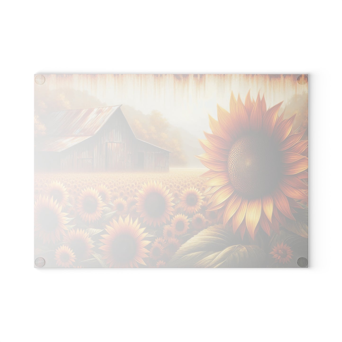 🌻🏡 Rustic Sunflower Barn Cutting Board – Timeless Farmhouse Elegance for Your Kitchen 🌾