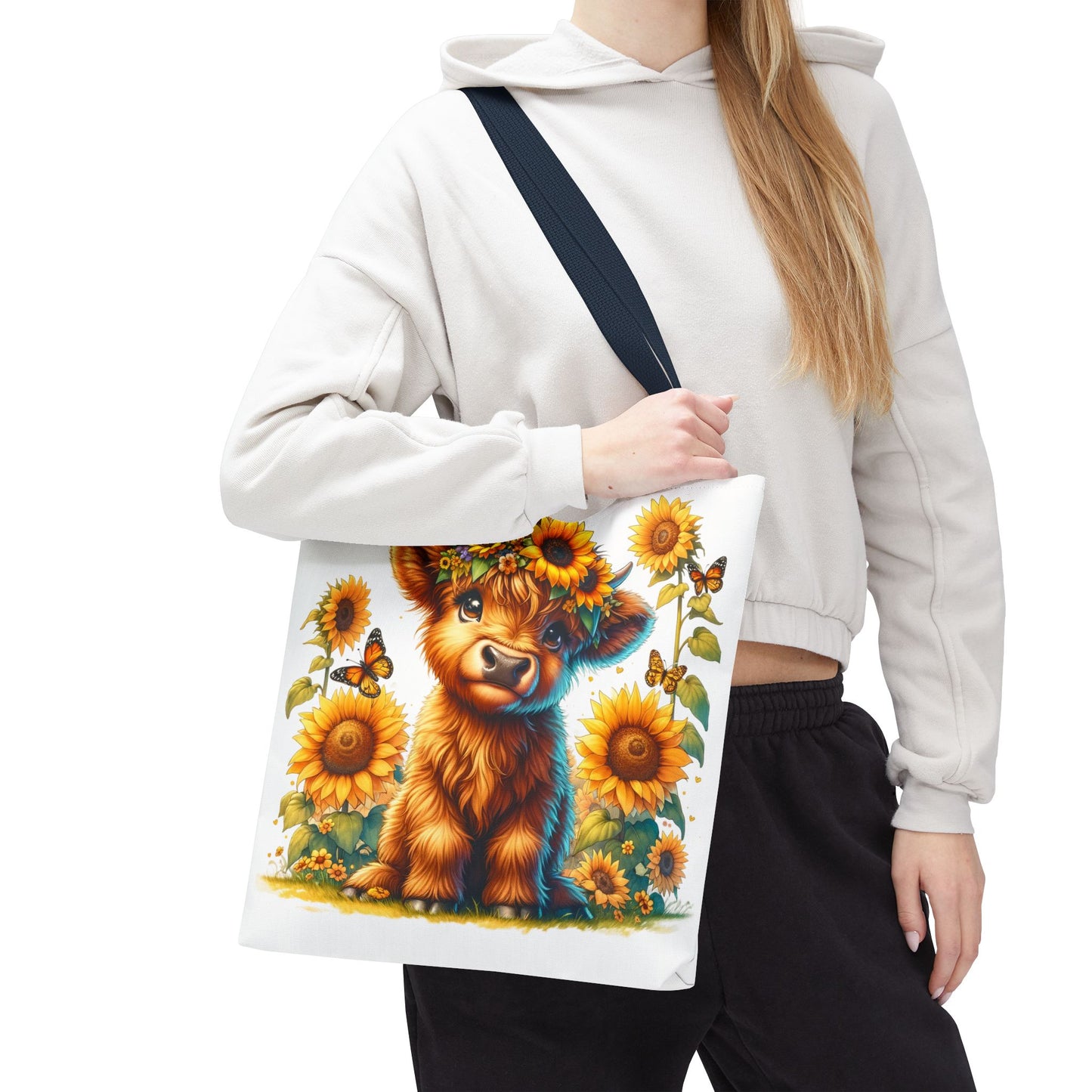 Bolsa de mano de vaca de las Tierras Altas: estética rústica de granja, bolsa de compras reutilizable con un toque rústico y chic, regalo inspirado en la naturaleza para amantes de los animales.