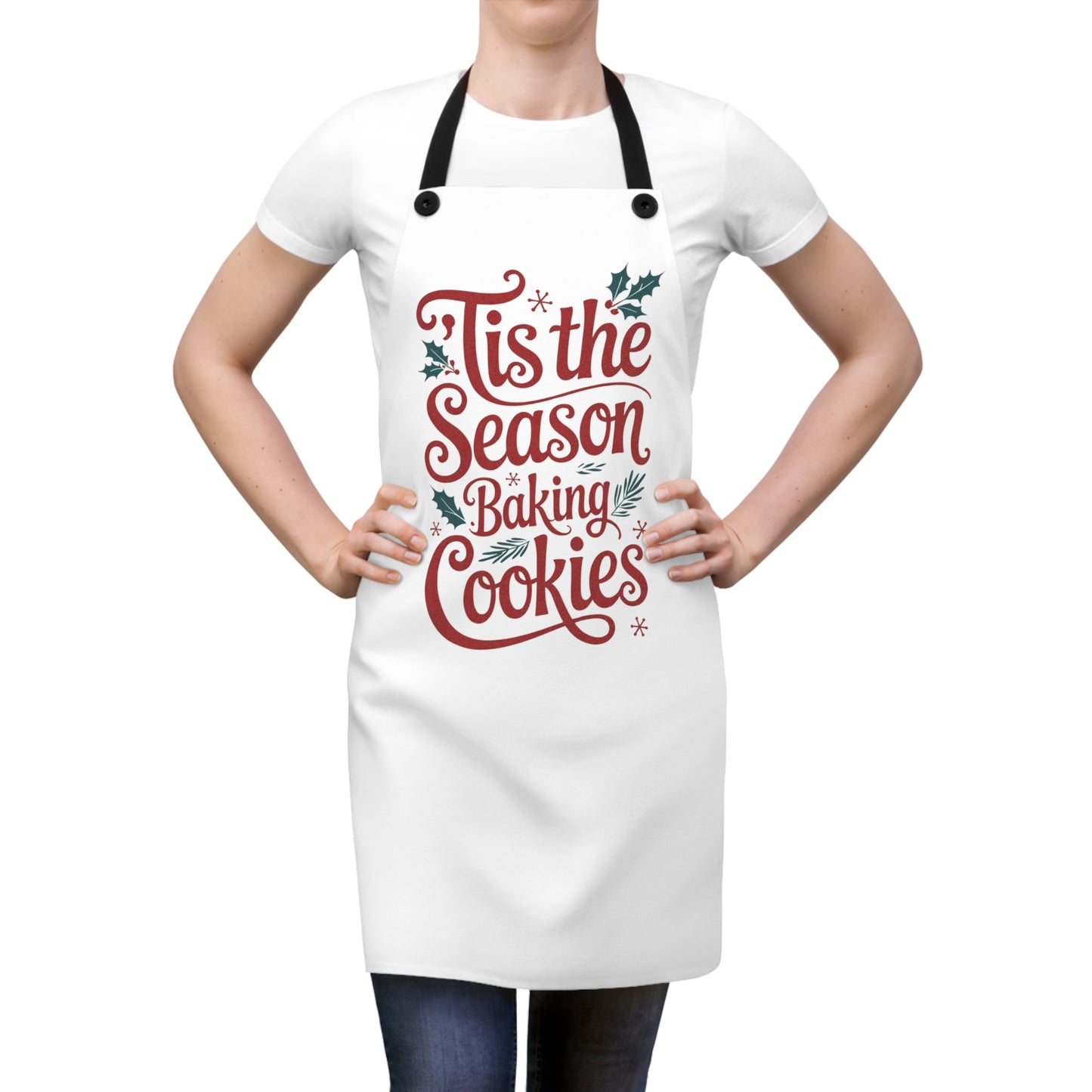 🎄🍪 “’Tis the Season for Baking Cookies” Christmas Apron – Sweet Holiday Kitchen Cheer