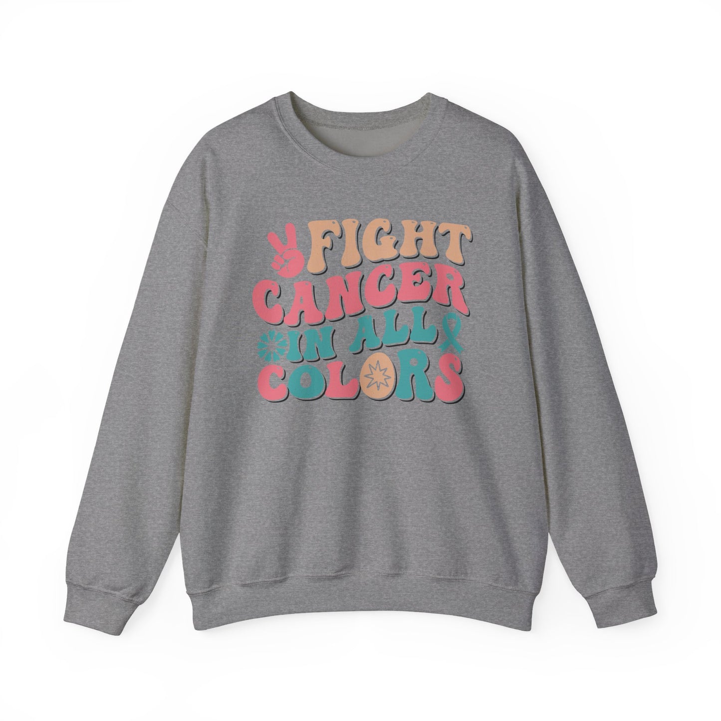 🌈✌️ Fight Cancer in All Colors Sweatshirt – Multi-Awareness Support Crewneck