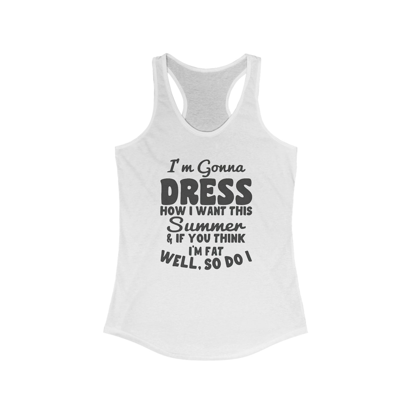Estilo veraniego que favorece la figura: camiseta de tirantes con espalda nadadora y diseño llamativo
