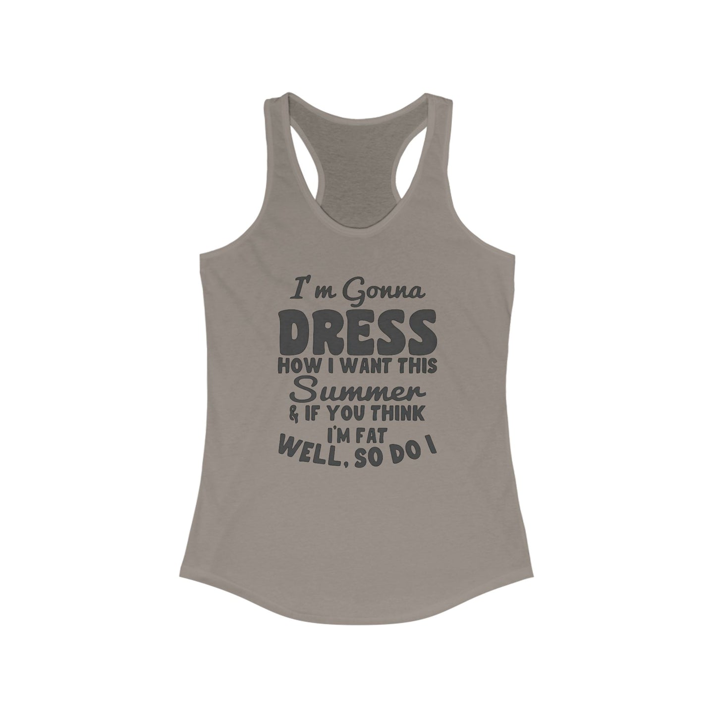 Estilo veraniego que favorece la figura: camiseta de tirantes con espalda nadadora y diseño llamativo