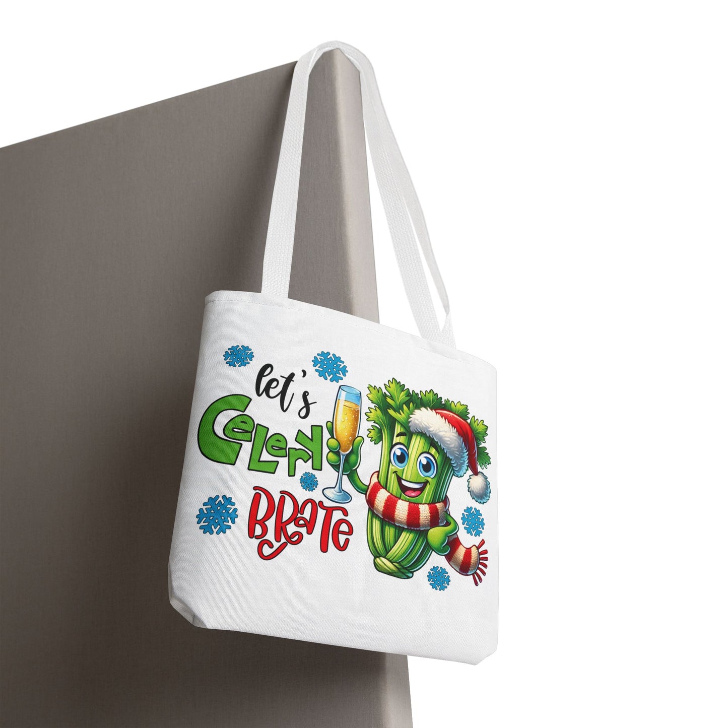 🥂 Let’s Celery-brate Christmas Tote Bag – Fun, Festive & Eco-Friendly 🎄