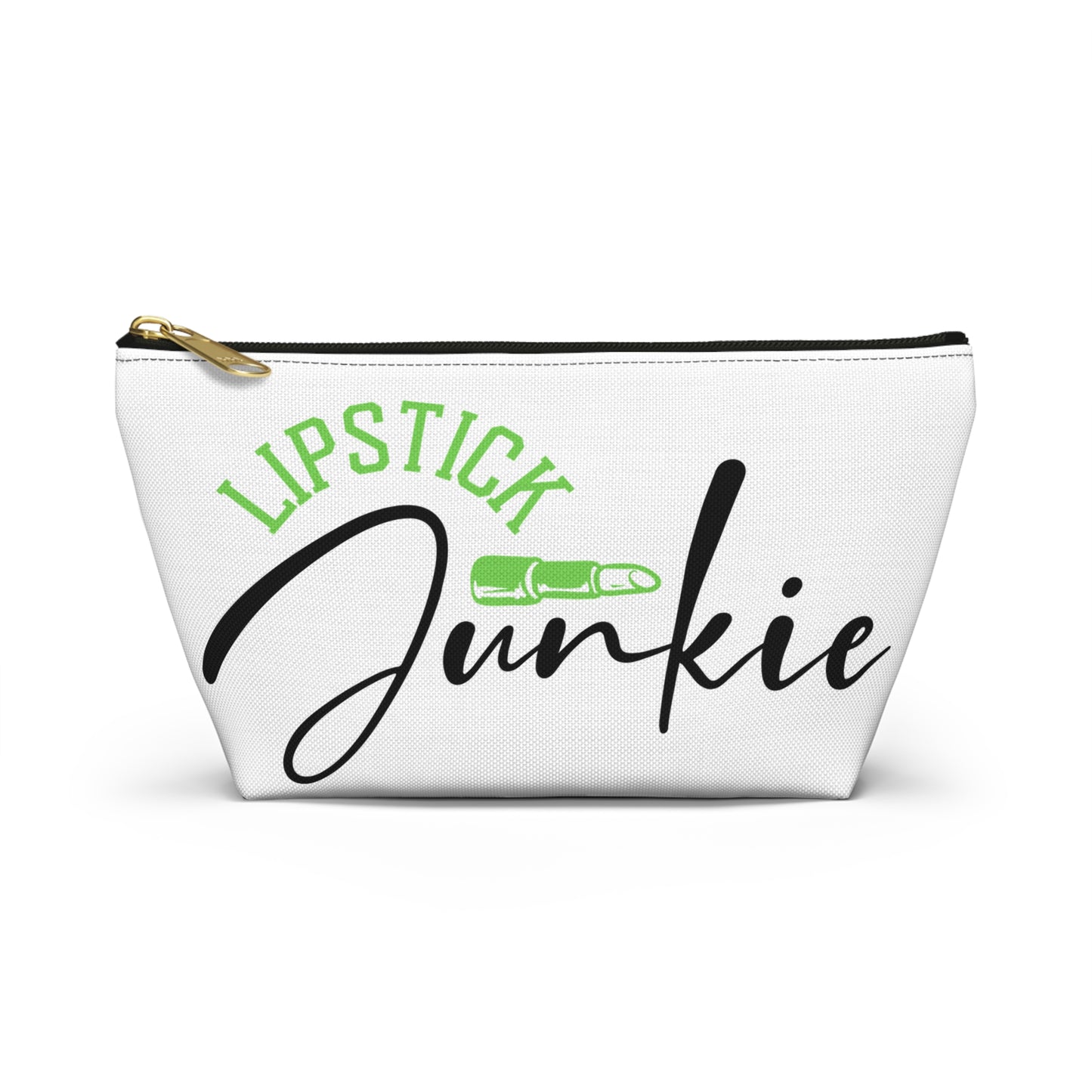 Accessory Pouch – "Lipstick Junkie" Green Makeup Bag