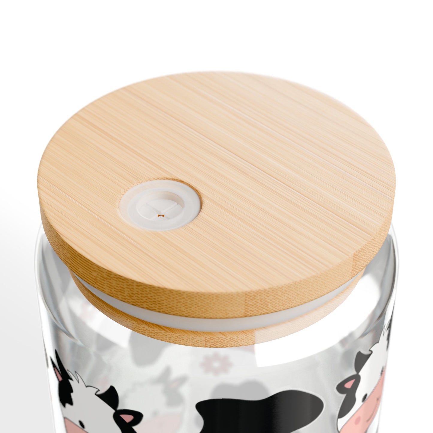 🐮🌸 Cow Print Flower Sipper Glass – Country Cute in Every Sip! 🥤