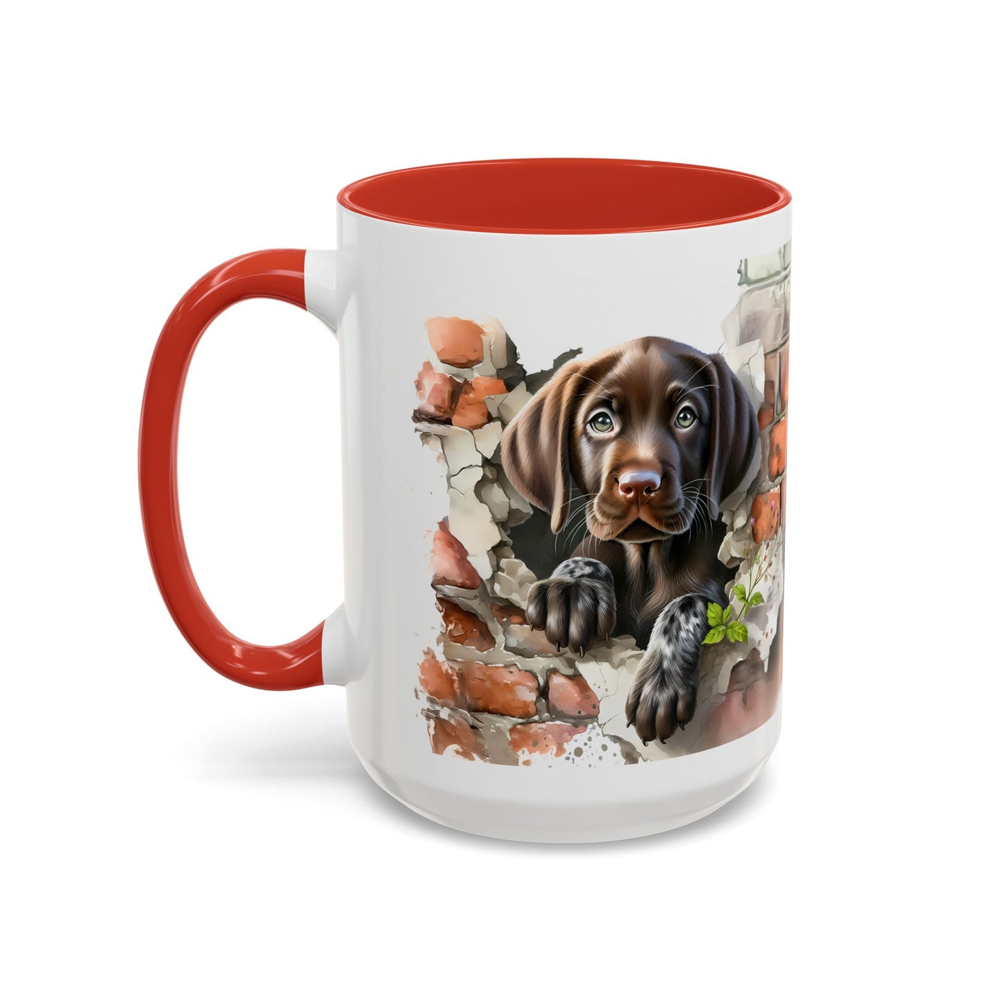 🐶🍫 Chocolate Lab Puppy Accent Mug – Sweet Brown Pup Coffee Cup ☕💛