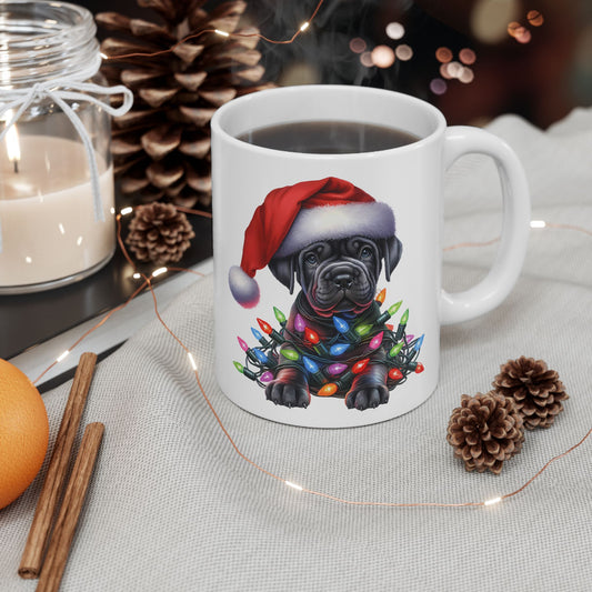 🎄 Cane Corso Christmas Lights Mug – Big Pup Energy for the Holidays 🎅🐾