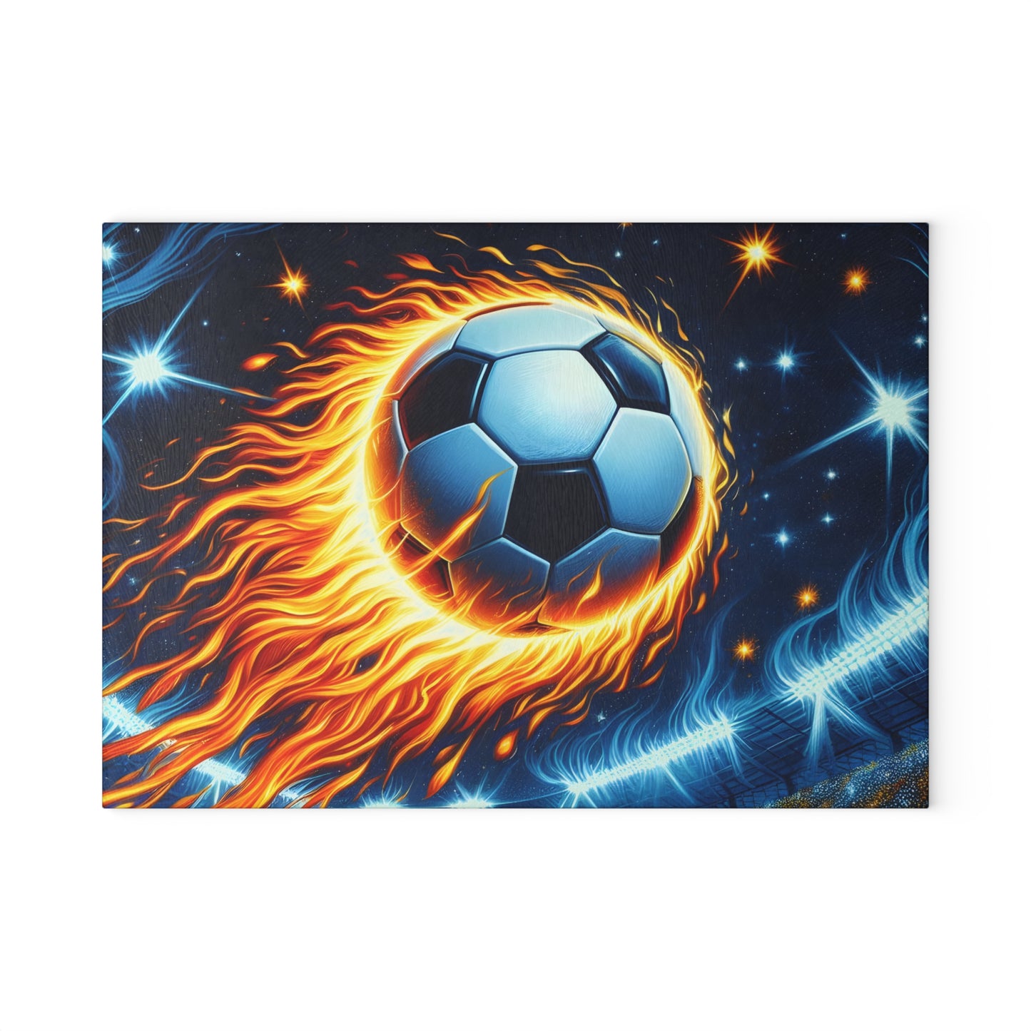 ⚽ Fiery Soccer Ball Cutting Board – Game Day Heat for Your Kitchen 🔥