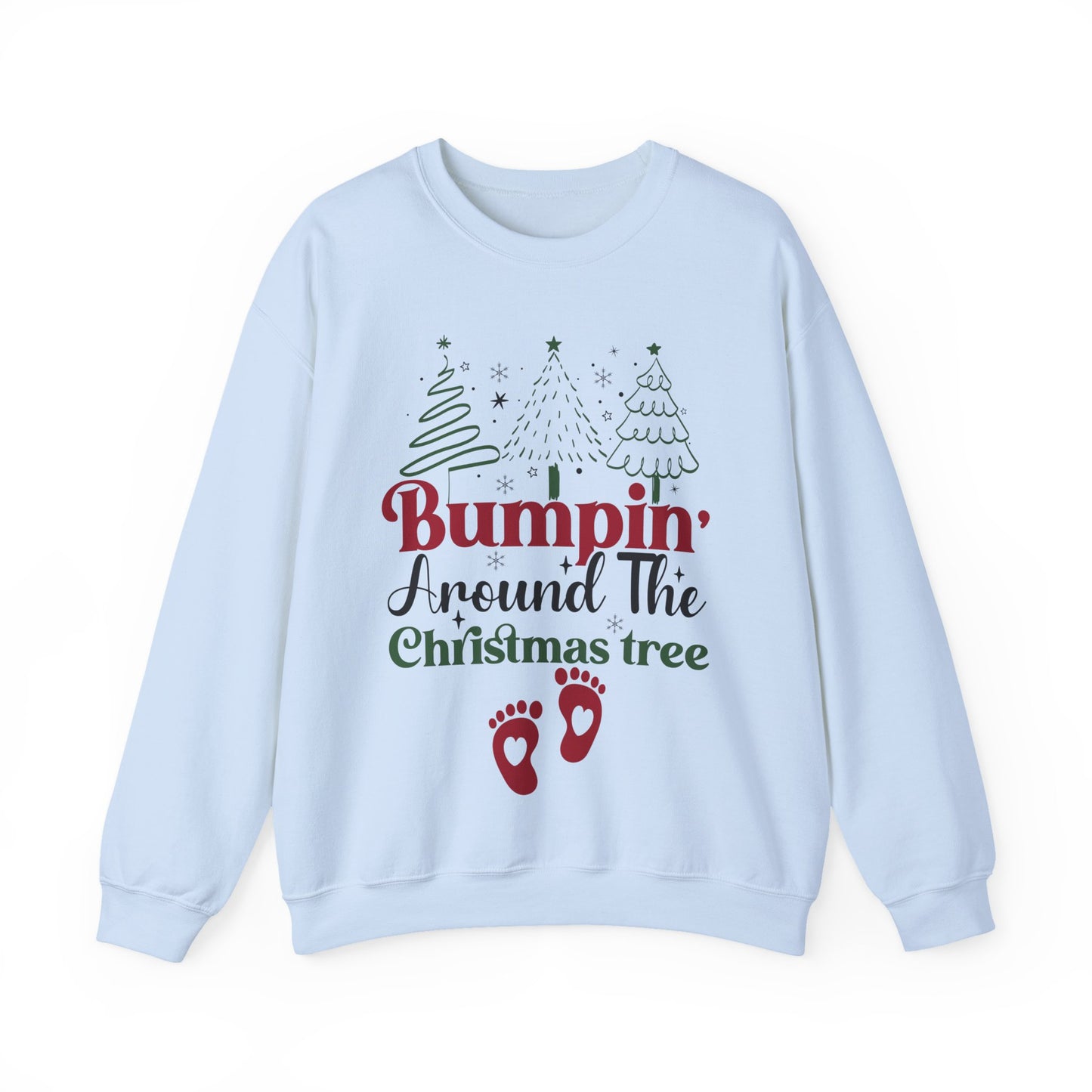🎄👶 Bumpin’ Around the Christmas Tree Sweatshirt – Cute Holiday Maternity Top ❤️