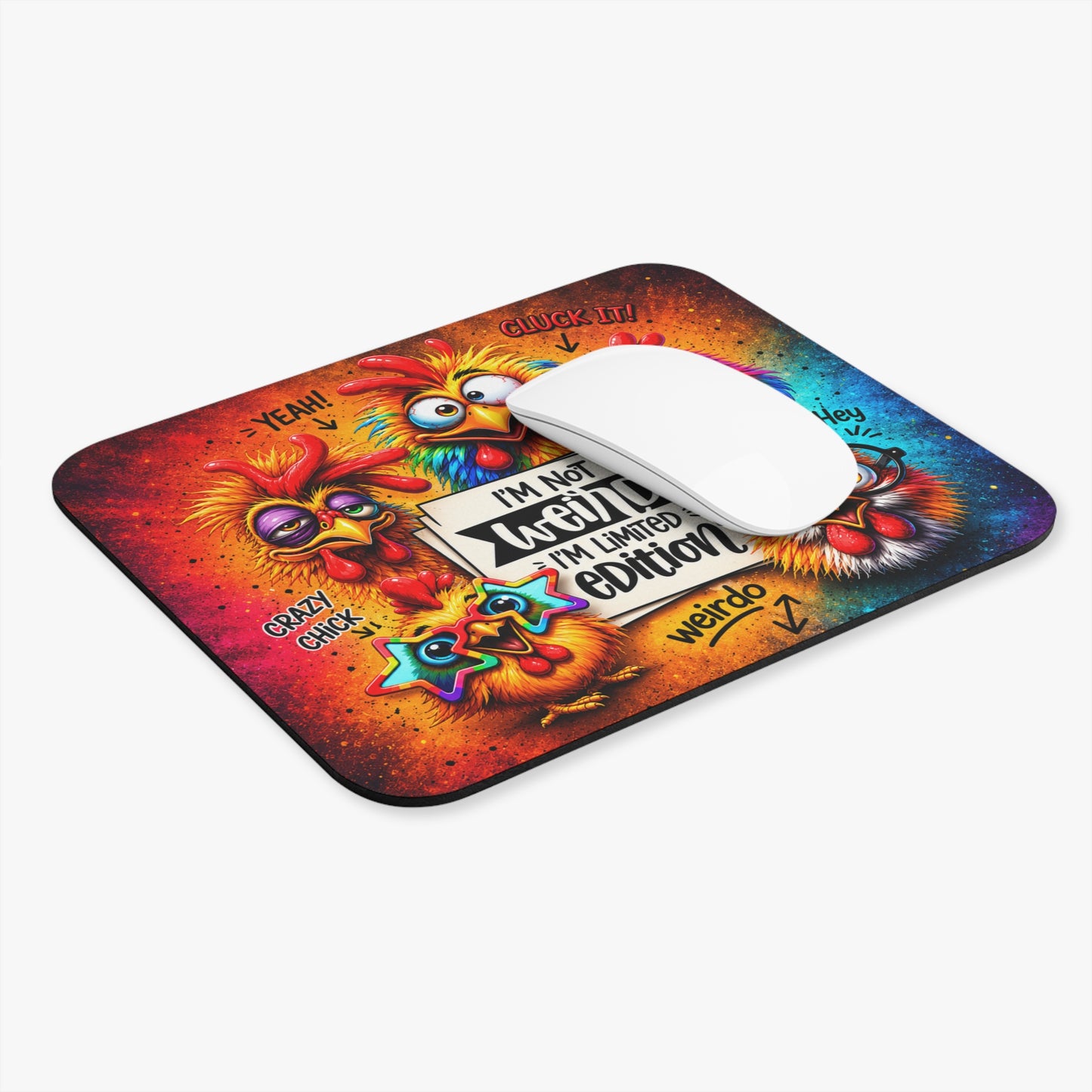 Funny Chicken Mouse Pad – Colorful Limited Edition Desk Decor