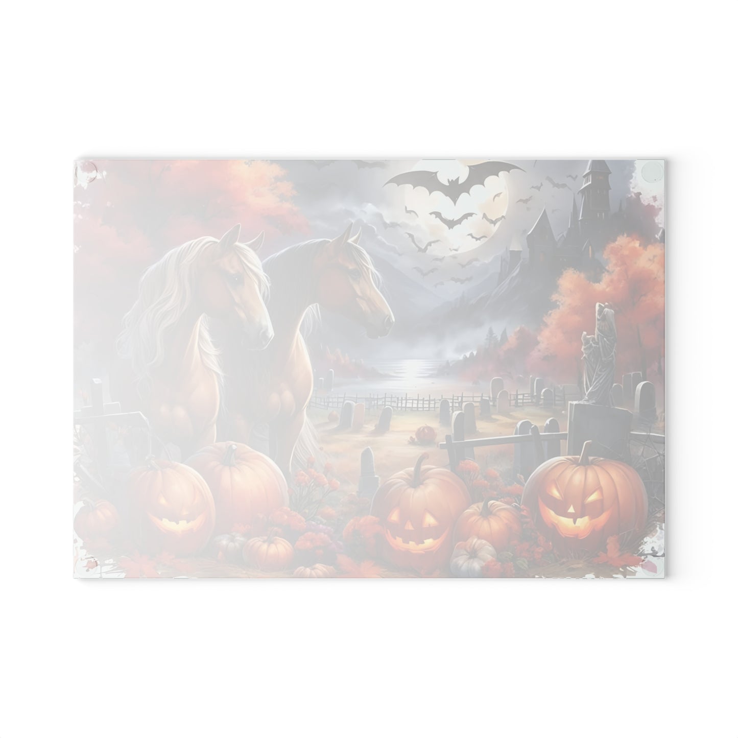 🎃 Haunted Harvest Horses Cutting Board – Spooky Elegance for Fall Entertaining