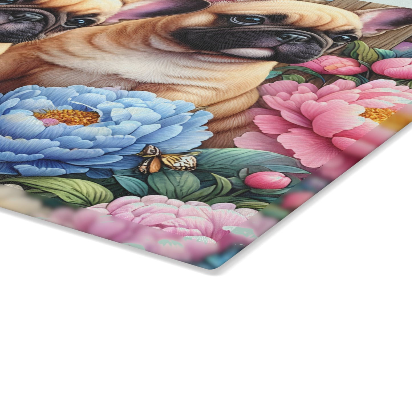 🐾 French Bulldog Floral Cutting Board – Adorable Pup Charm for Your Kitchen 🌸