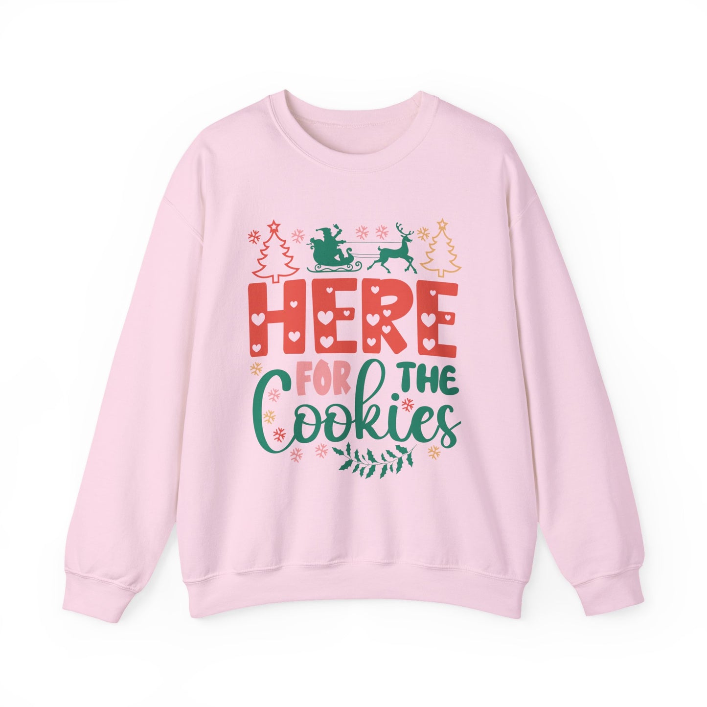 🎄🍪 Here For The Cookies Crewneck – Cute Holiday Baking Vibes