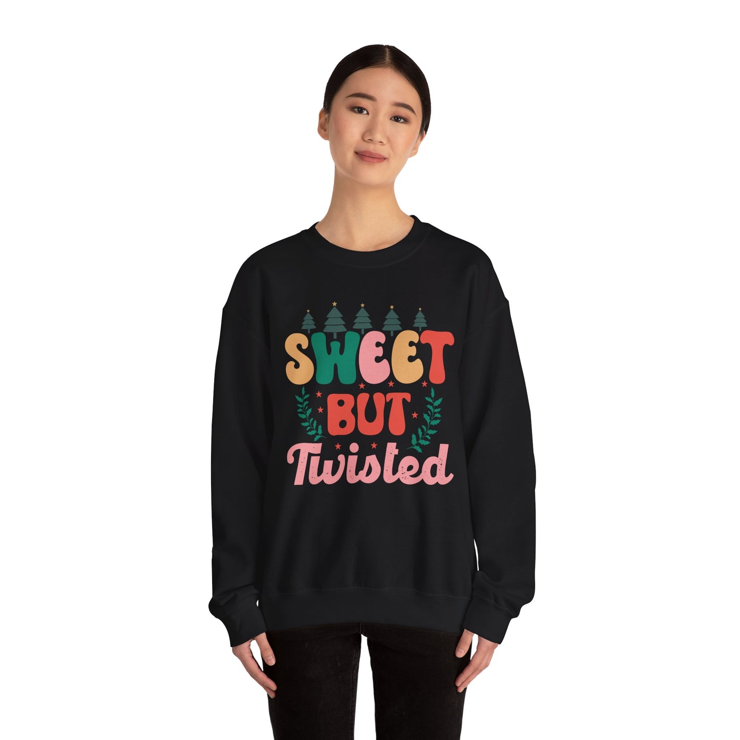 🎀✨ Sweet But Twisted Sweatshirt – Retro Pastel Christmas Vibes for the Season 🌲💖