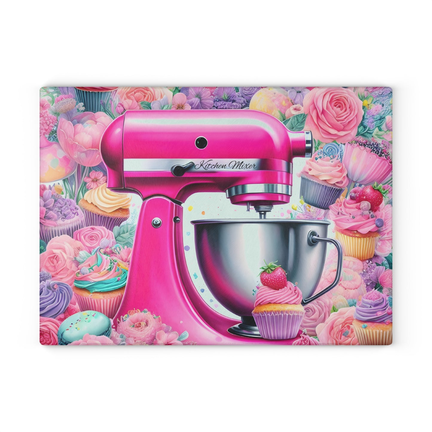 💖 Pink Kitchen Mixer Cutting Board – Sweet Baking Bliss for Your Kitchen 🍰