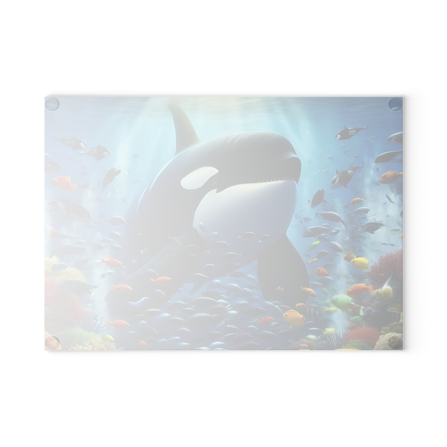 Tabla de cortar con escena oceánica, diseño de ballena, decoración de cocina, regalo para chefs, casa de playa, regalo de inauguración de la casa, cocina costera, tabla de charcutería