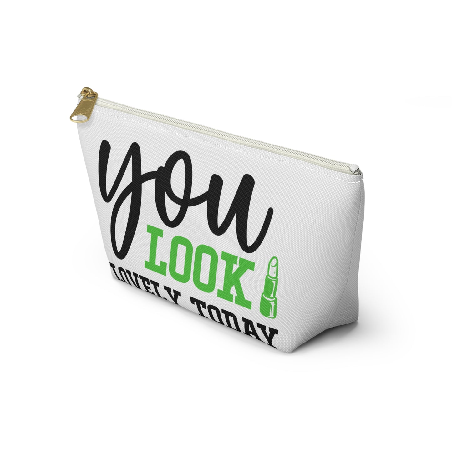 Accessory Pouch – "You Look Lovely Today" Green Makeup Bag