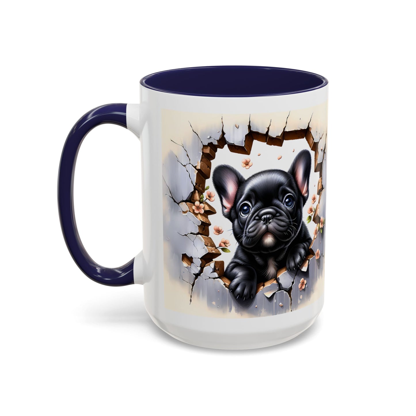 🐾☕ Black French Bulldog Puppy Accent Mug – Cute Breakthrough Pup Design ✨
