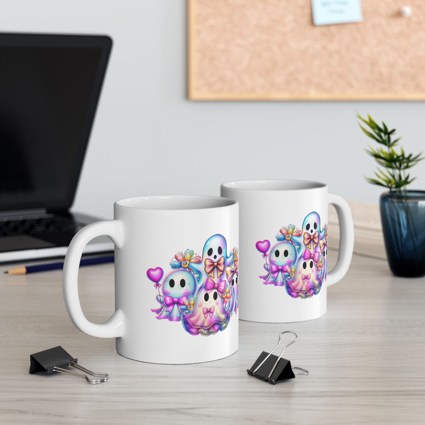 🎀👻 Kawaii Ghost Squad Mug – Spooky-Cute Sips for Every Season 💖