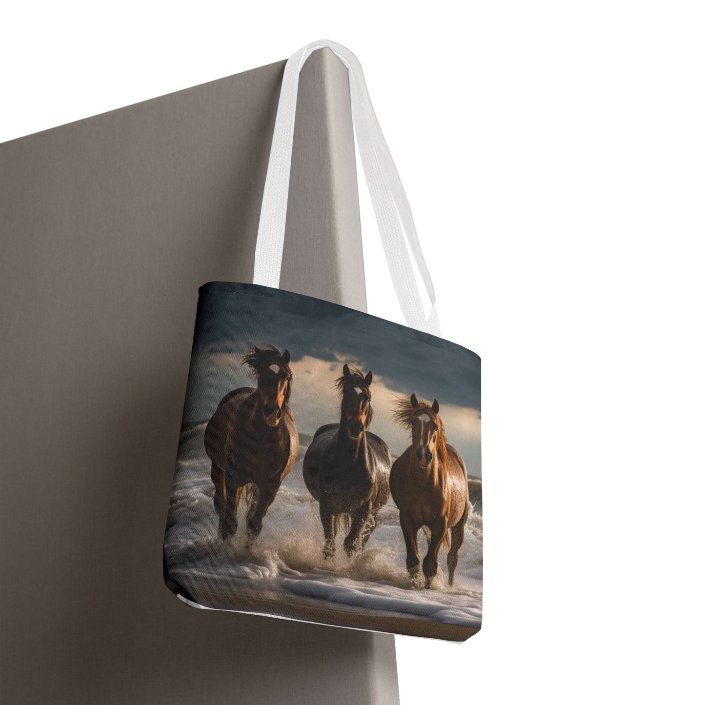 Bolsa de mano Caballos salvajes al anochecer: un bolso de mano atrevido inspirado en la naturaleza para amantes de los caballos