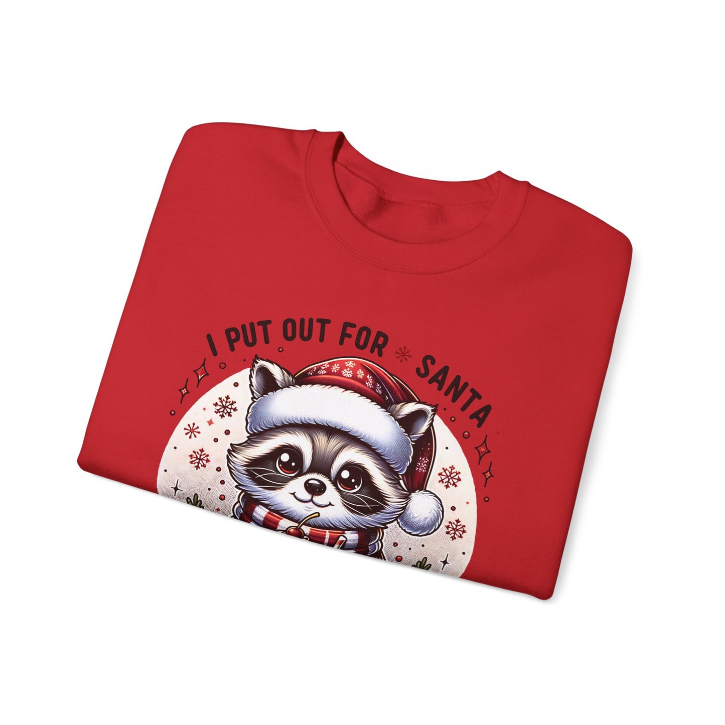 🎄🦝 “Naughty Raccoon Cocoa” Christmas Crewneck – Cute, Cozy & A Little Cheeky
