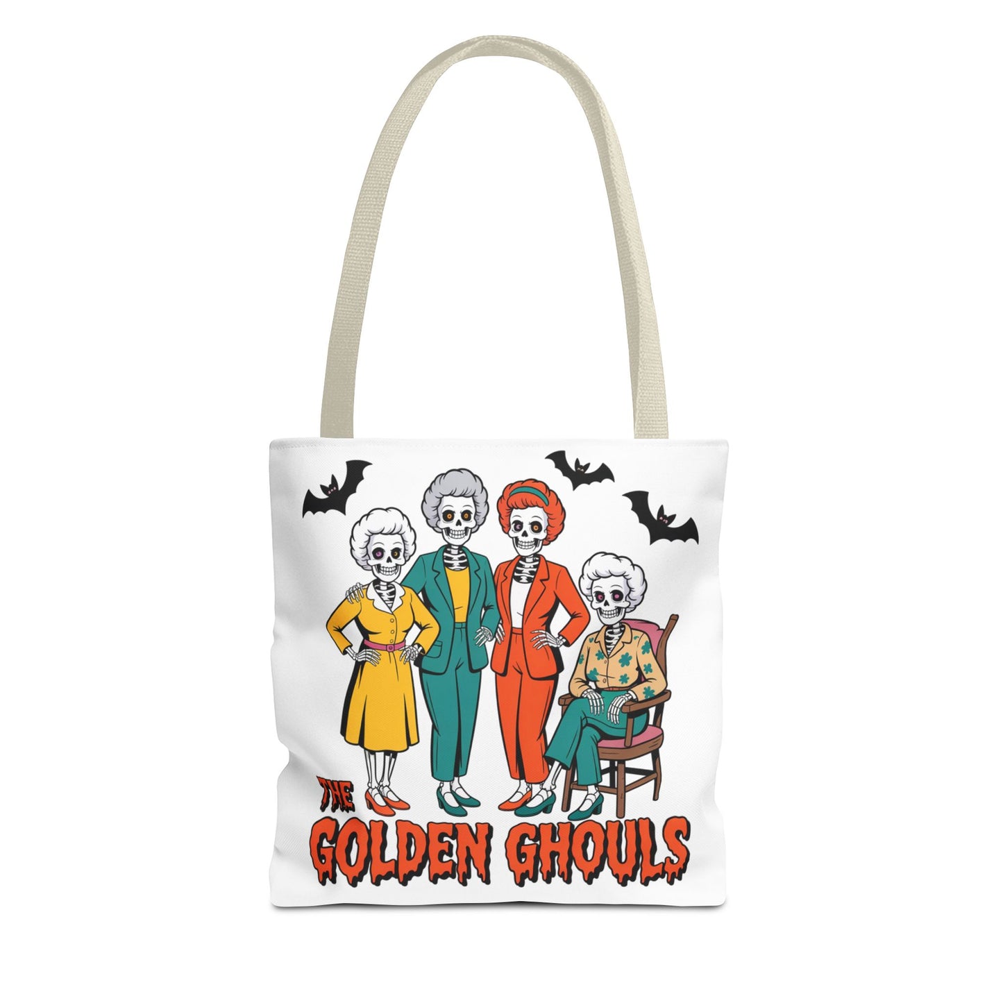 🖤 Retro Skeleton Squad Tote Bag – Spooky Chic Style for Halloween 👻👜